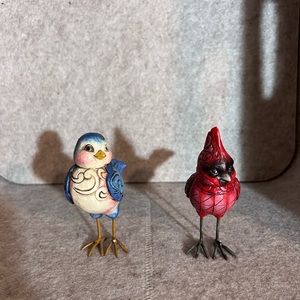 Jim shore bird figurines - blue bird and cardinal